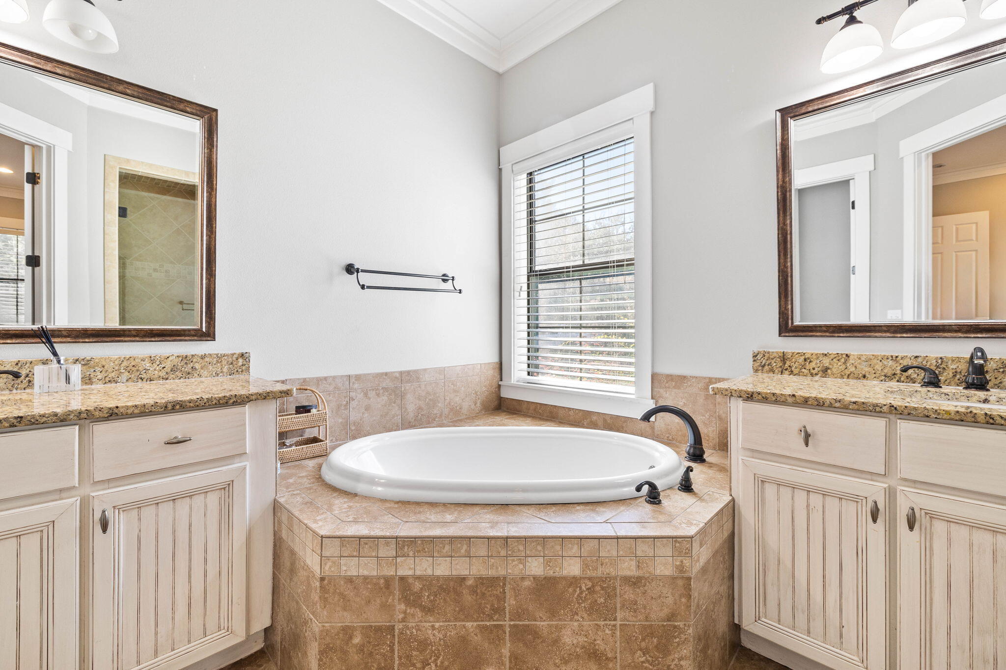 144 Preston Path Santa Rosa Beach, FL 32459 - Photo 47 of 60 a bathroom with a granite countertop tub sink and mirror