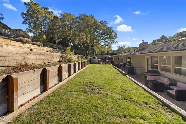 a view of a balcony with an outdoor space