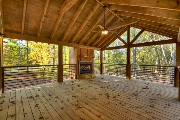 a view of deck with wooden floor
