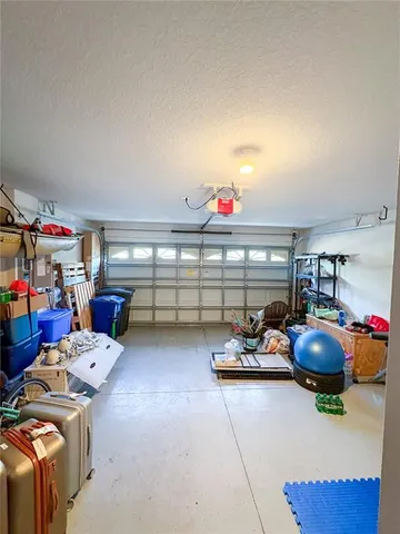 a storage room with gym equipment