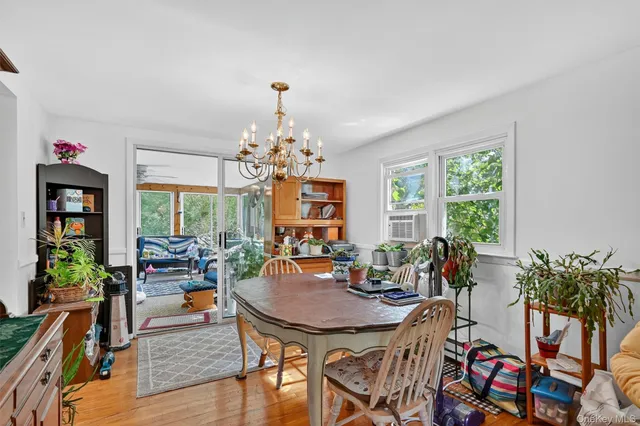 a view of a livingroom with furniture window and wooden floor
