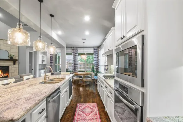 a kitchen with lots of counter space