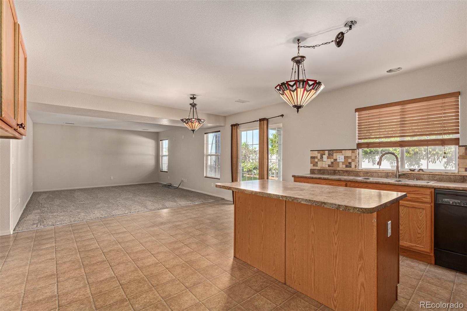 5344 North Perth Street Denver, CO 80249 - Photo 8 of 39 a view of a kitchen with granite countertop a sink and dishwasher a stove with wooden floor
