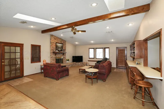 a living room with furniture