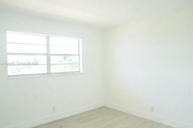 a view of a small space with window