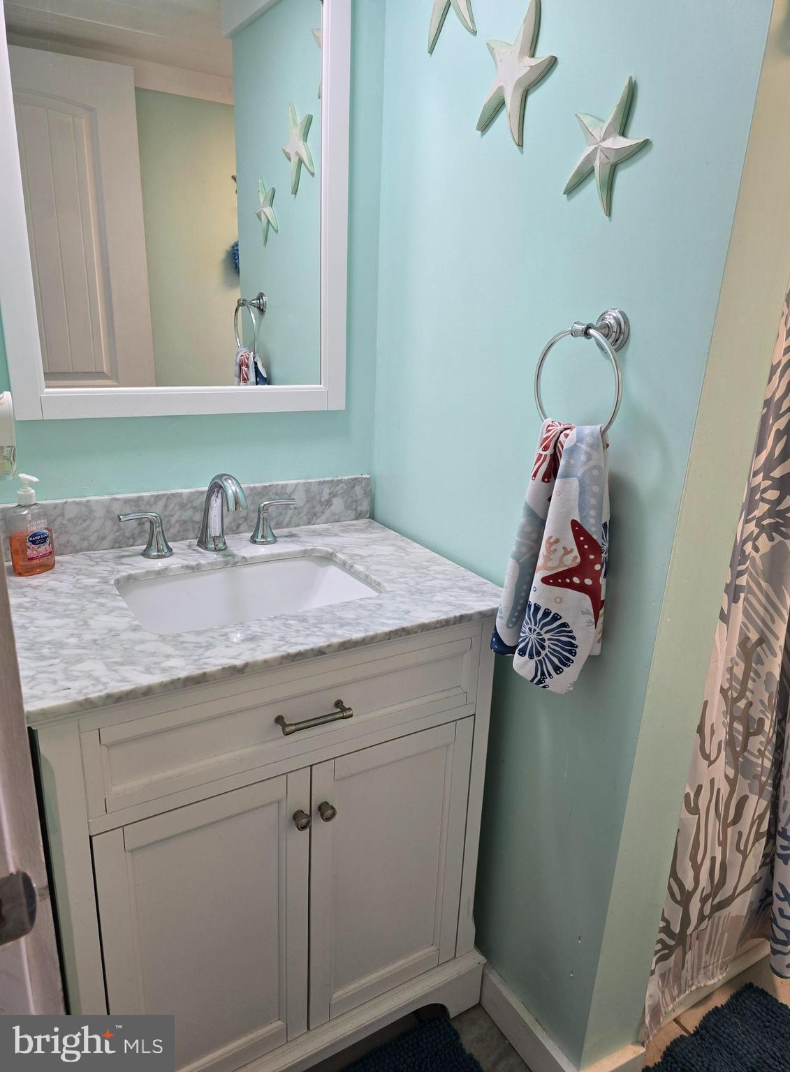 33500 Clover Street Lewes, DE 19958 - Photo 23 of 39 a bathroom with a granite countertop sink a mirror and vanity