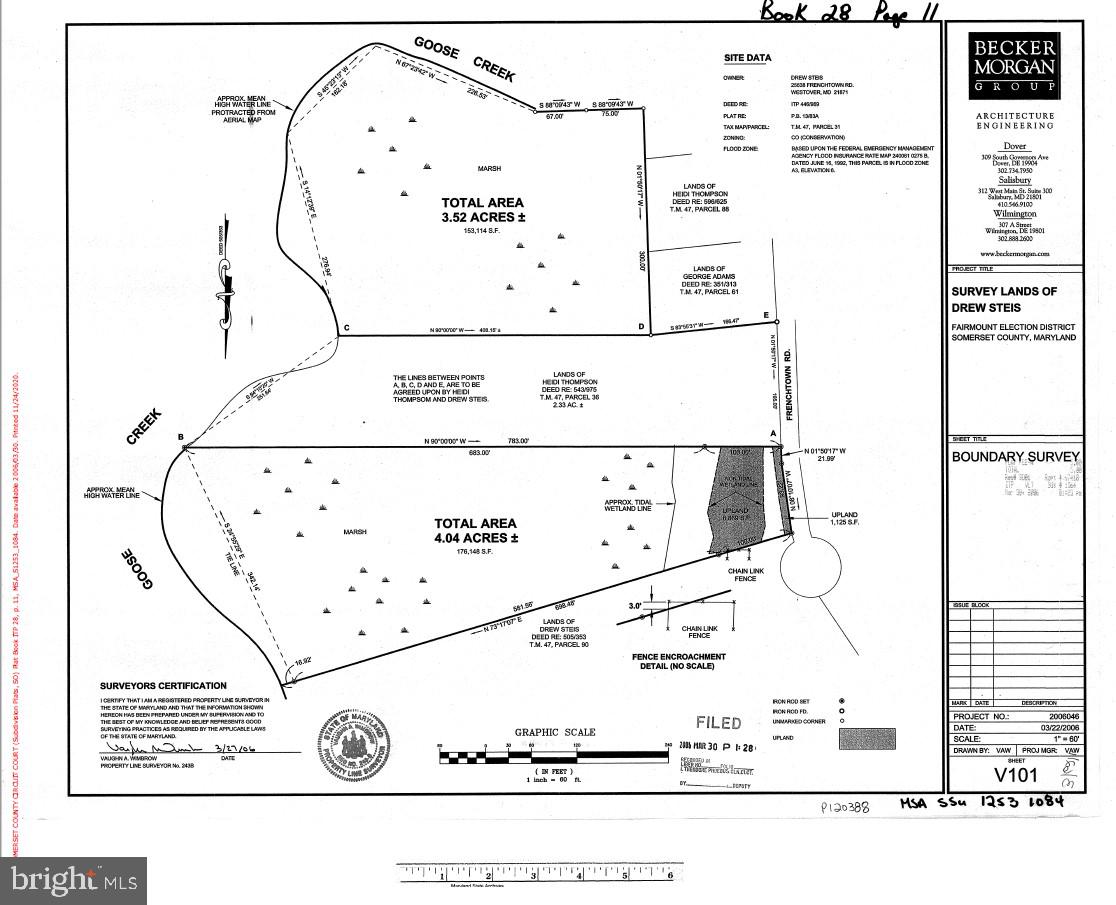 0 Frenchtown Road Westover, MD 21871 - Photo 2 of 8 Plat of buildable parcel and second parcel.