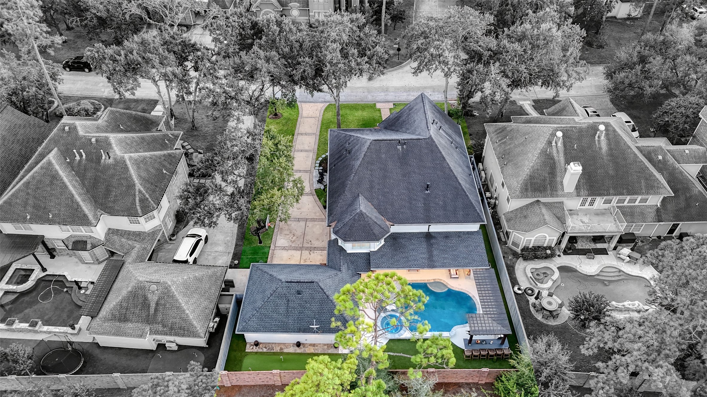 19522 Tamarack Way Houston, TX 77094 - Photo 49 of 50 an aerial view of a house with yard swimming pool and outdoor seating