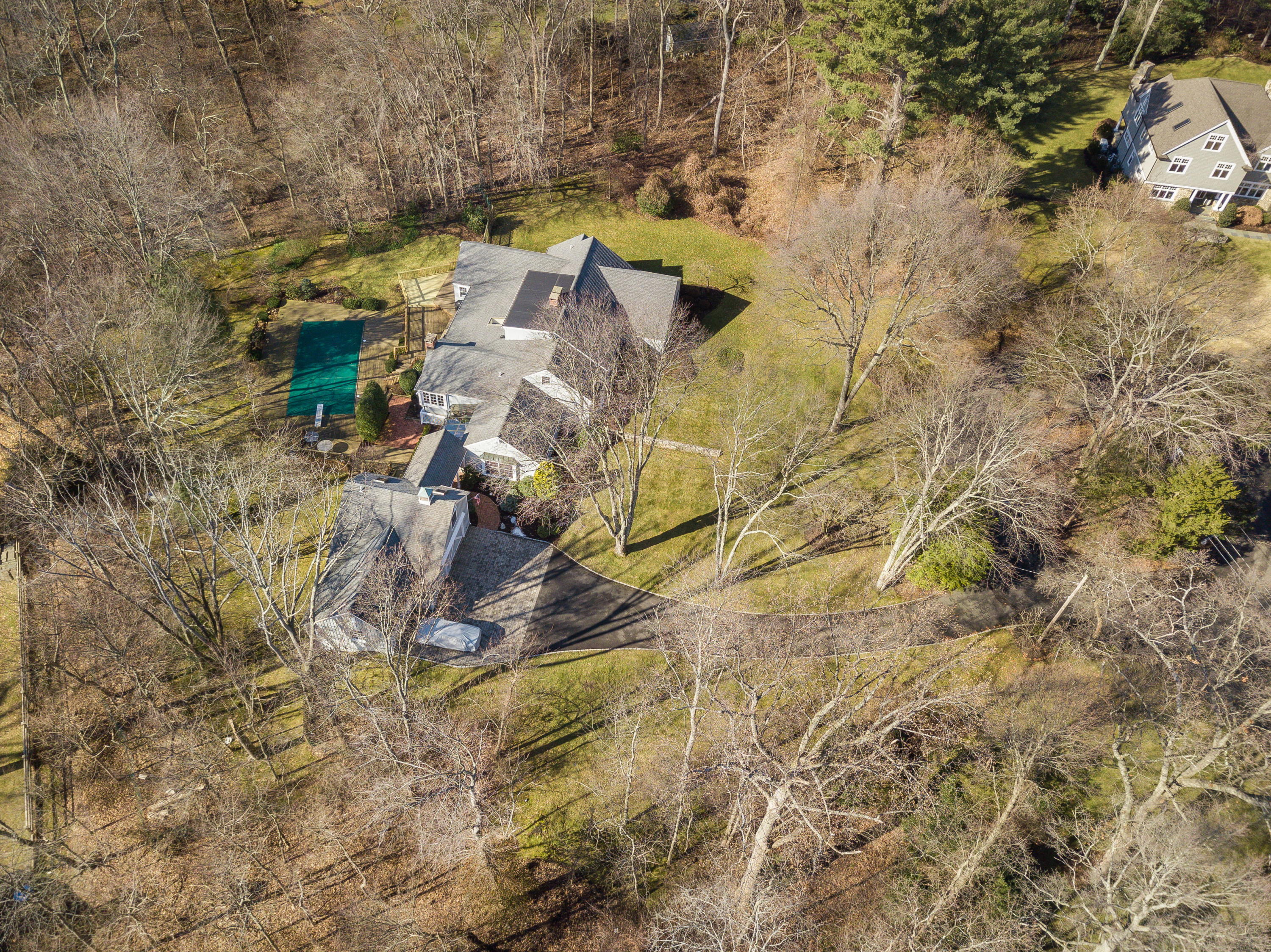 8 Priscilla Lane Darien, CT 06820 - Photo 35 of 37 a aerial view of a house with a yard
