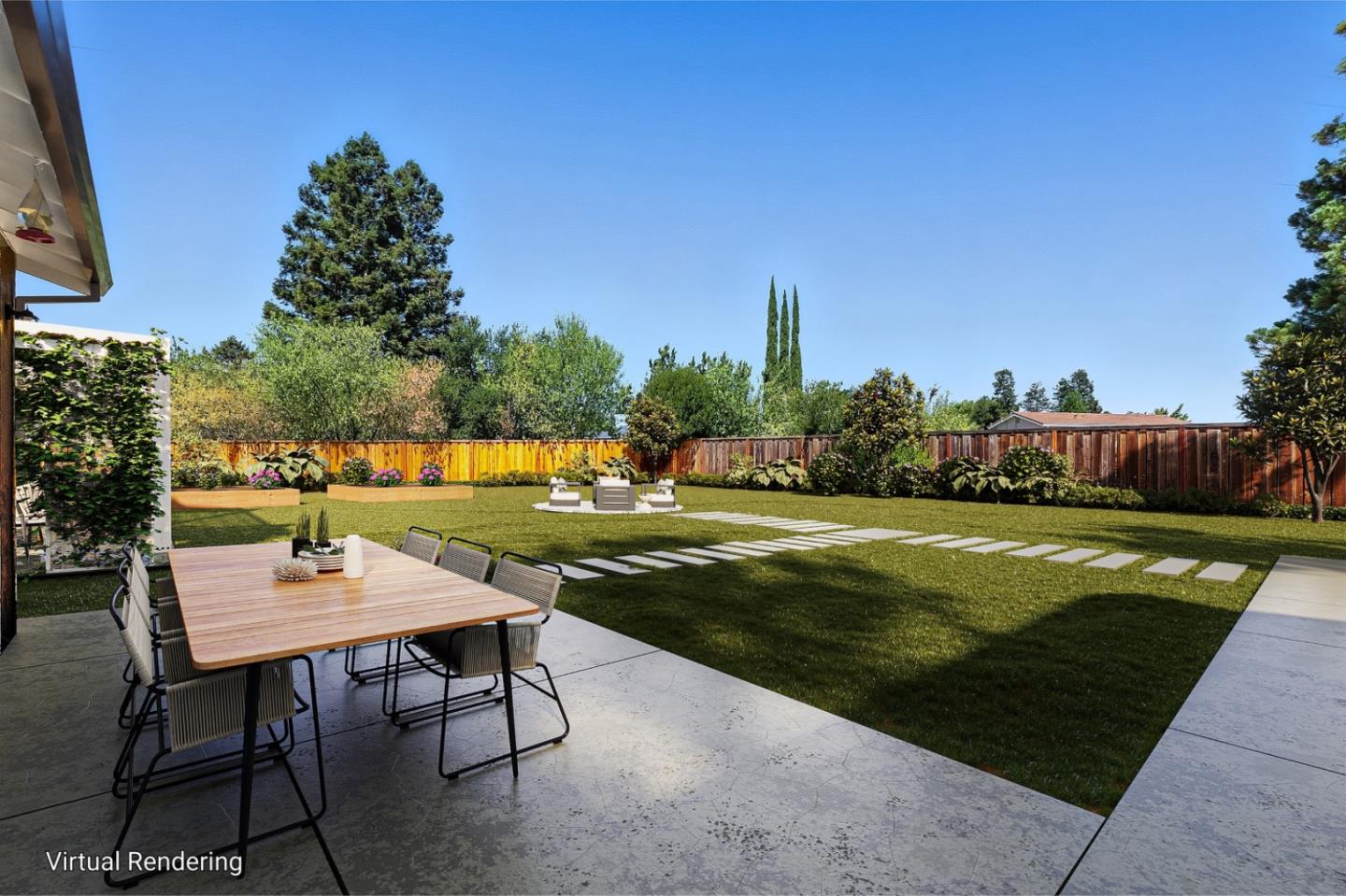 5701 Lewis Way Concord, CA 94521 - Photo 37 of 54 a backyard of a house with table and chairs