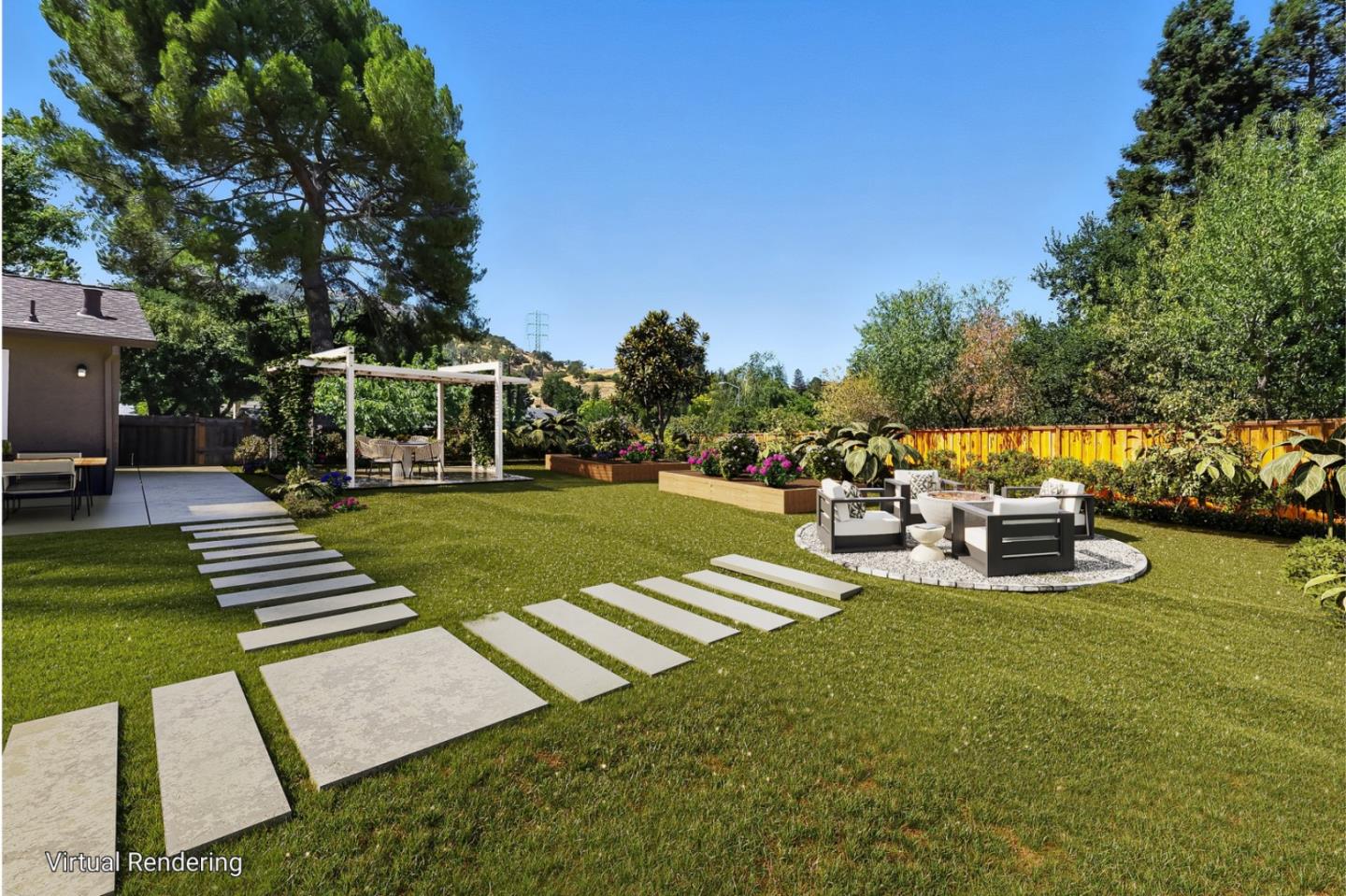 5701 Lewis Way Concord, CA 94521 - Photo 41 of 54 a view of a swimming pool with lawn chairs and a big yard