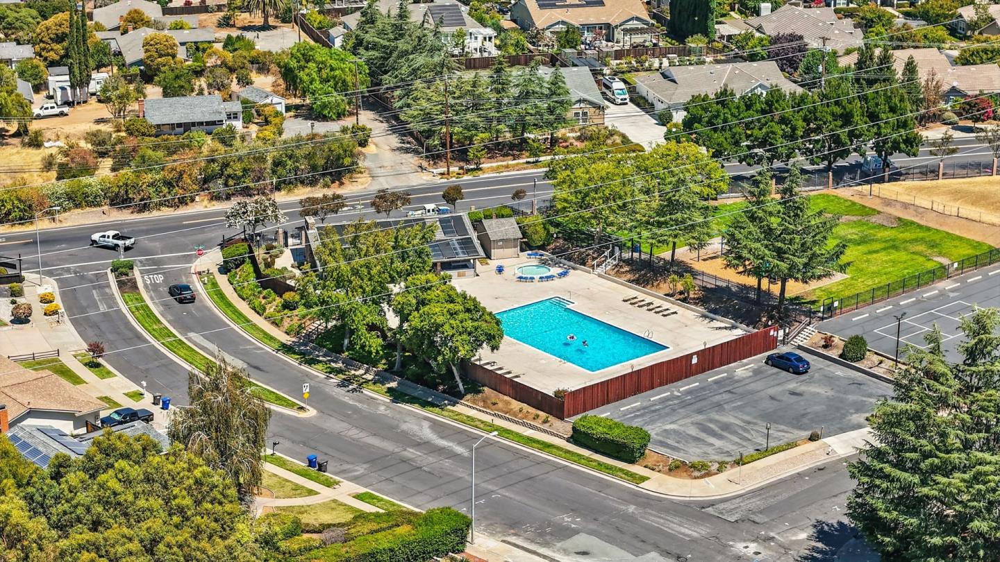 5701 Lewis Way Concord, CA 94521 - Photo 47 of 54 an aerial view of a tennis ground with large trees