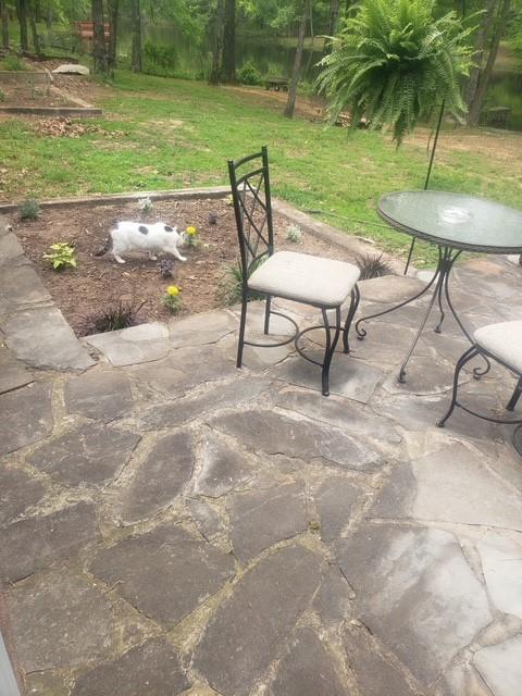 4415 Smallwood Road Reno, TX 75462 - Photo 31 of 39 a view of a backyard with a table and chairs in patio