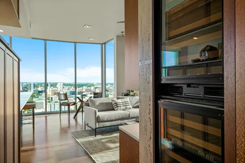 a living room with furniture