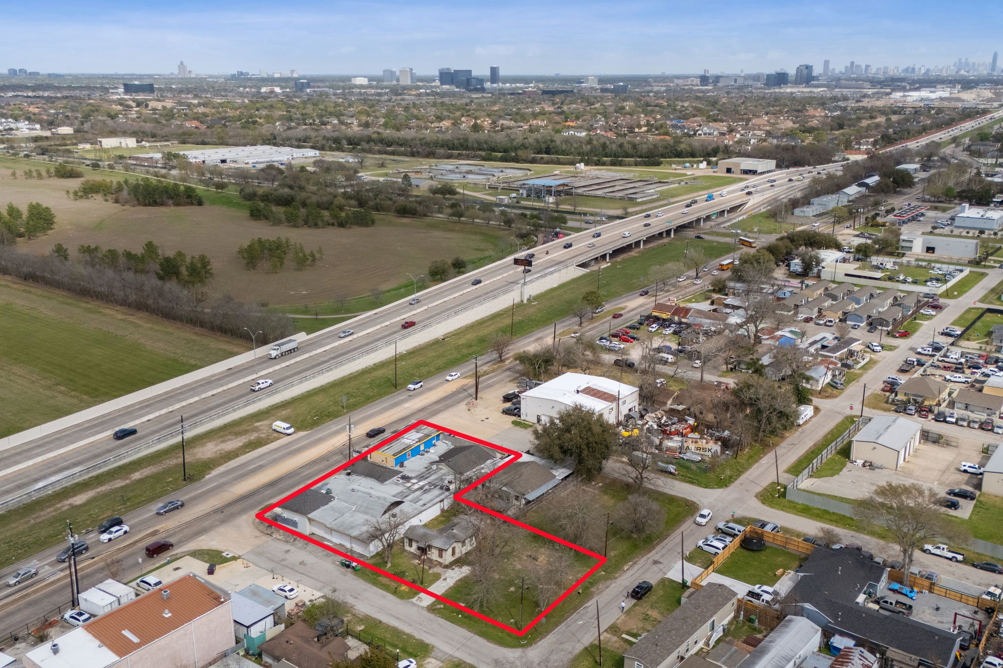 an aerial view of a city
