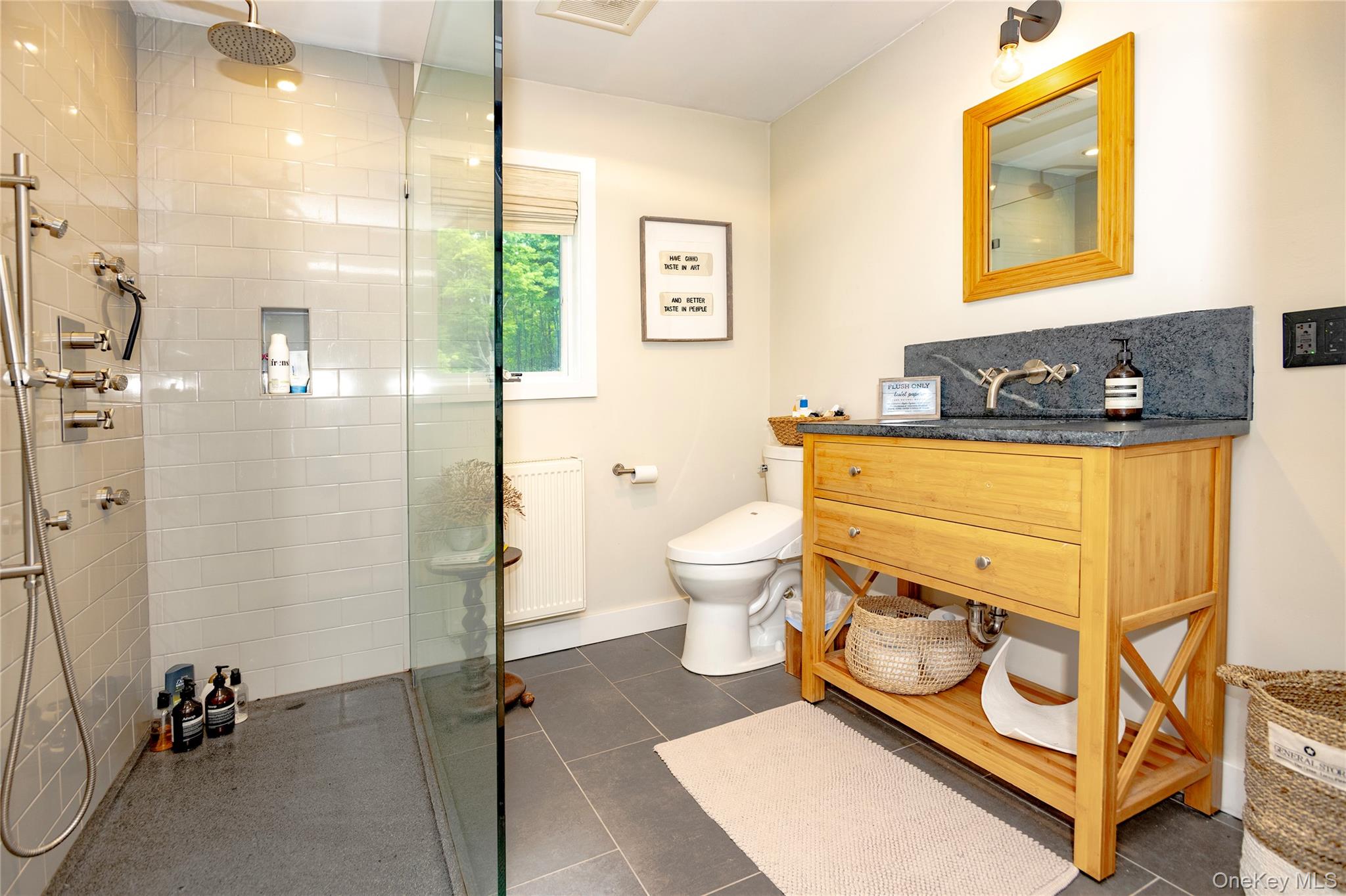 340 Upper Pine Kill Road Wurtsboro, NY 12790 - Photo 12 of 13 First floor bathroom with glass enclosed walk-in shower.