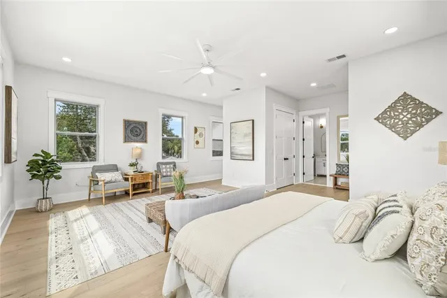 a view of a entryway with wooden floor