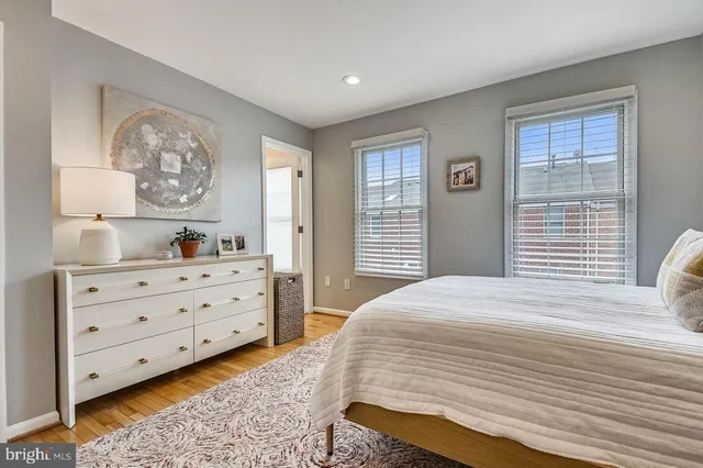 a view of a brick building from a balcony