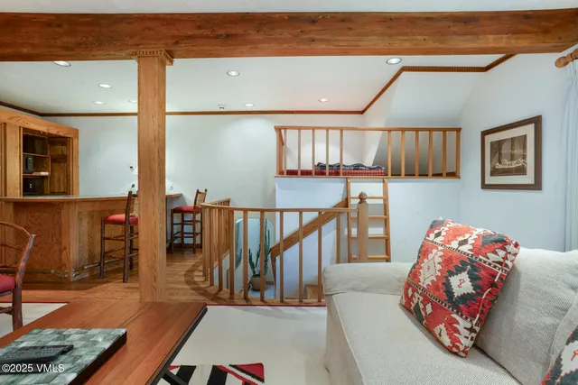 a living room with furniture