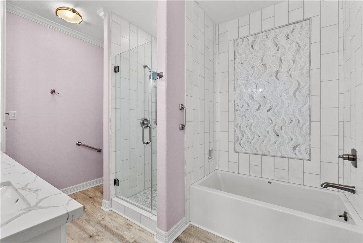 6 Trout Lane Freeport, TX 77541 - Photo 15 of 40 a bathroom with a bathtub and shower