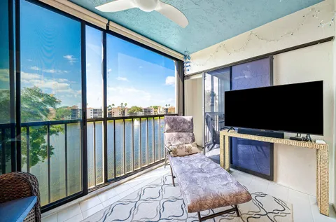 a view of a lake from a yard