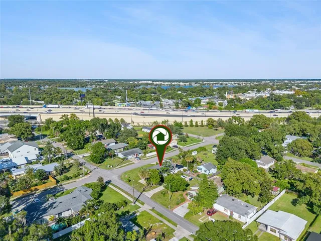 an aerial view of a city