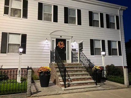 a front view of a house