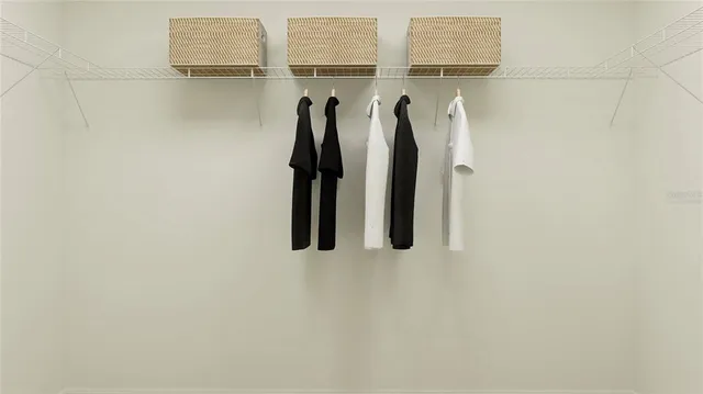 a close view of walk in closet