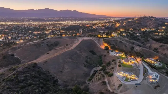 a view of city and mountain