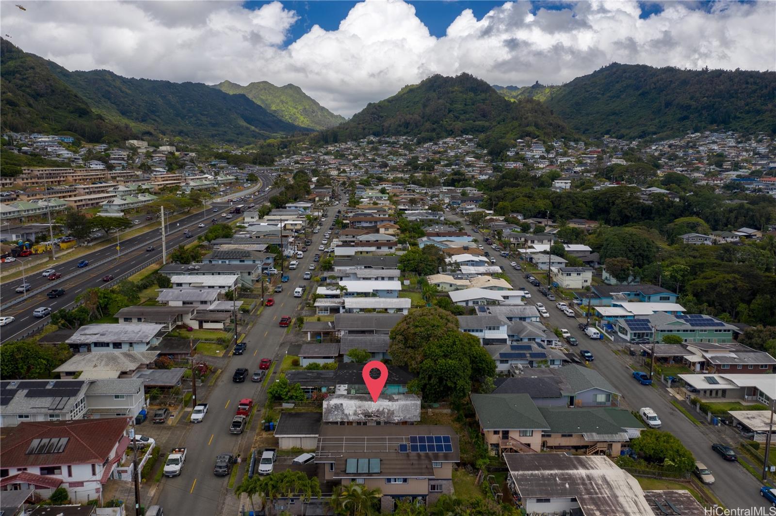 an aerial view of a city