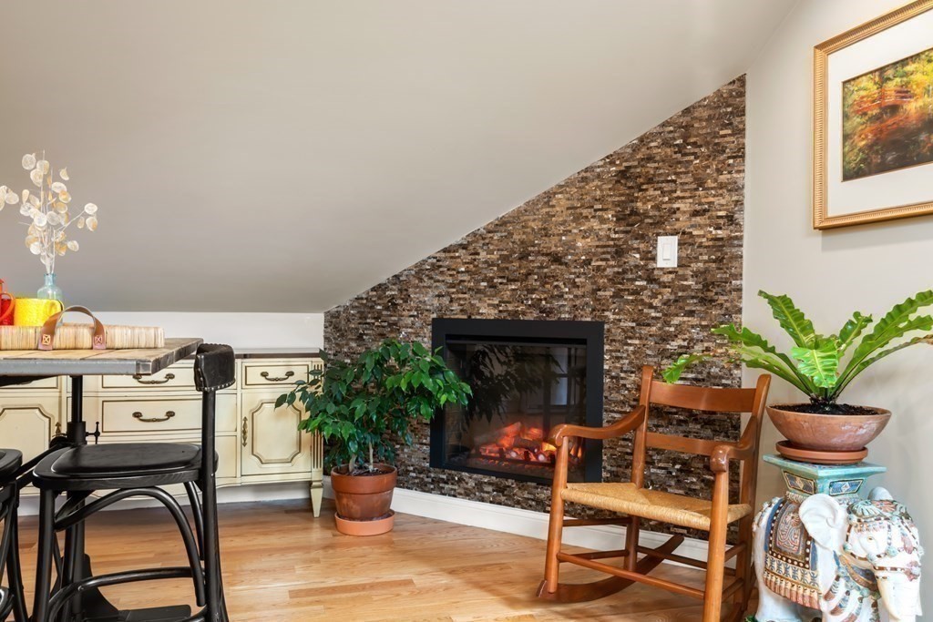 1-3 Howard Place, Unit B Boston, MA 02125 - Photo 6 of 25 a living room with furniture a potted plant and a fireplace