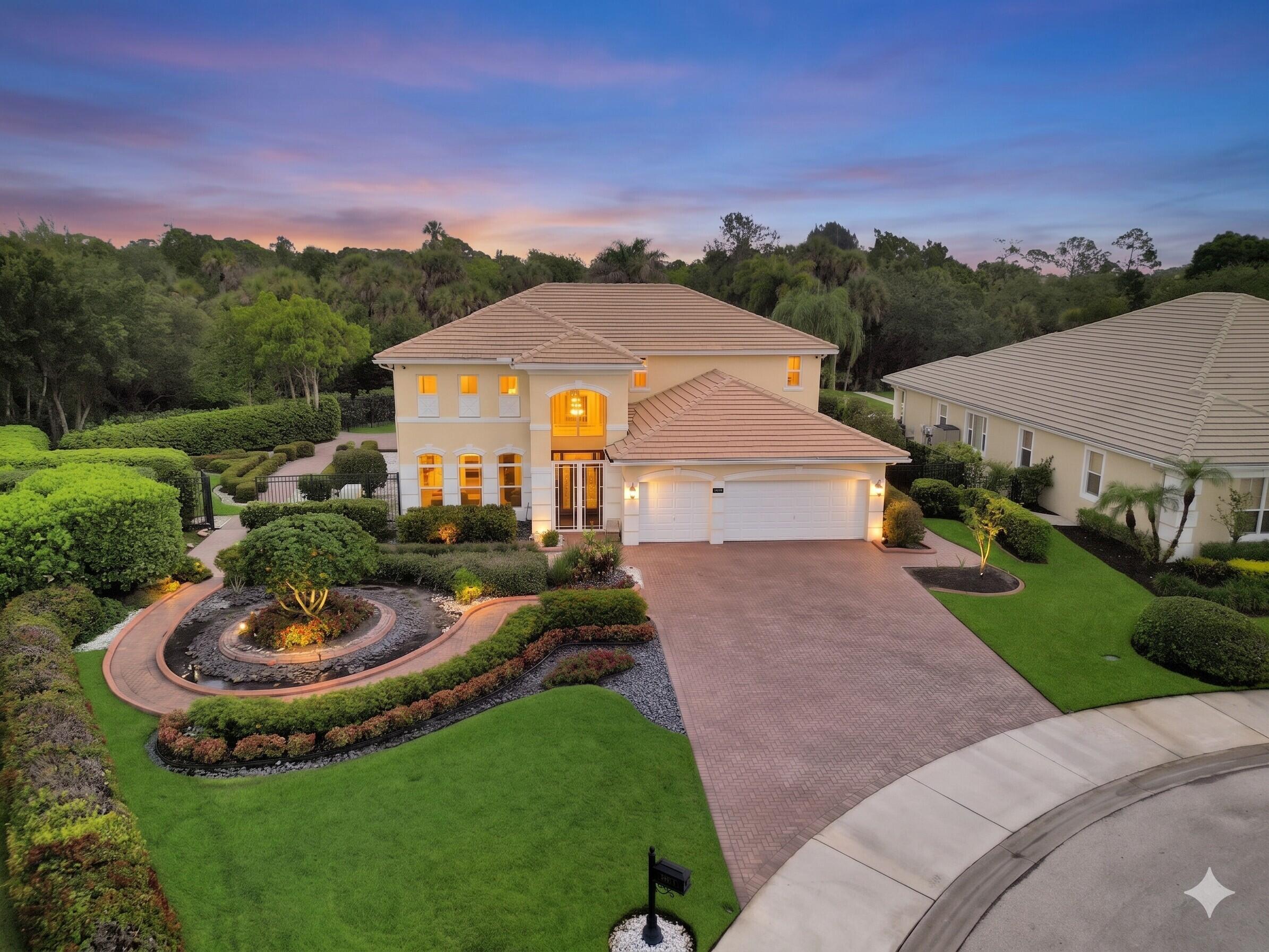299 Southwest Lost River Road Stuart, FL 34997 - Photo 1 of 27 Dusk front aerial_Gemini AI.jpg