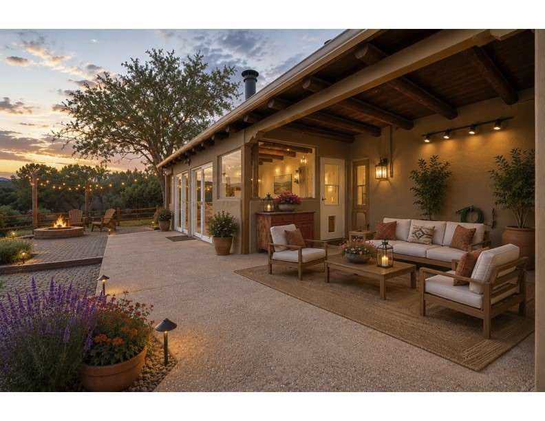 14 Verano Loop Santa Fe, NM 87508 - Photo 43 of 53 Backyard Virtually enhanced