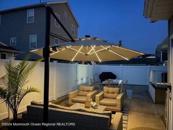 a outdoor space with furniture