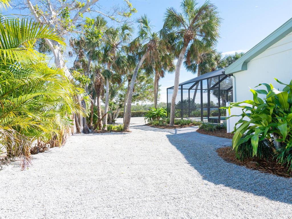 18 North Casey Key Road Osprey, FL 34229 - Photo 30 of 49 a view of a garden with plants and large trees