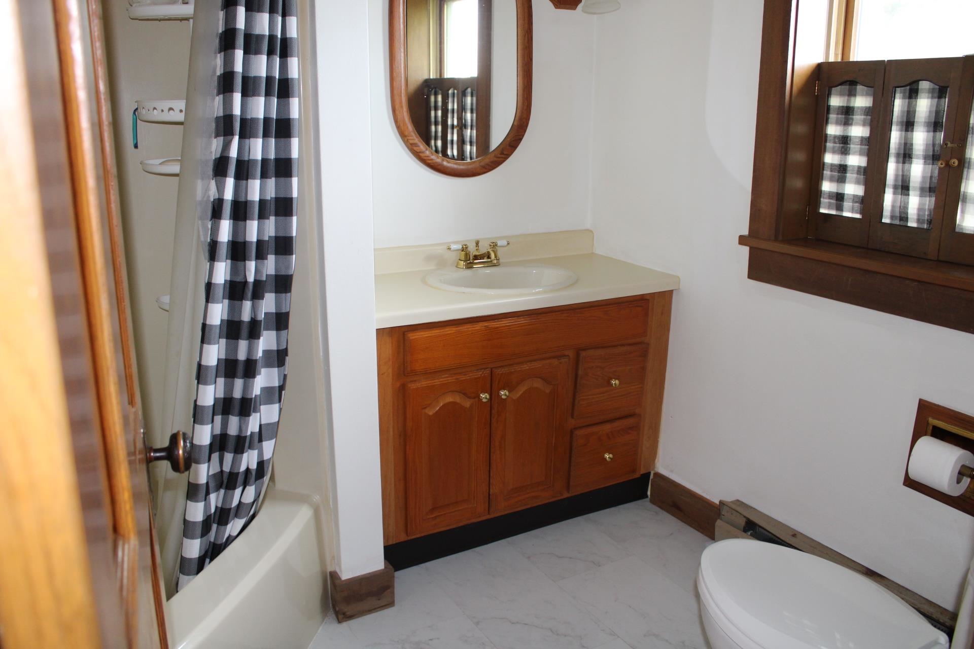 26131 Straw School Road Shannon, IL 61078 - Photo 17 of 34 a bathroom with a sink a toilet and a mirror
