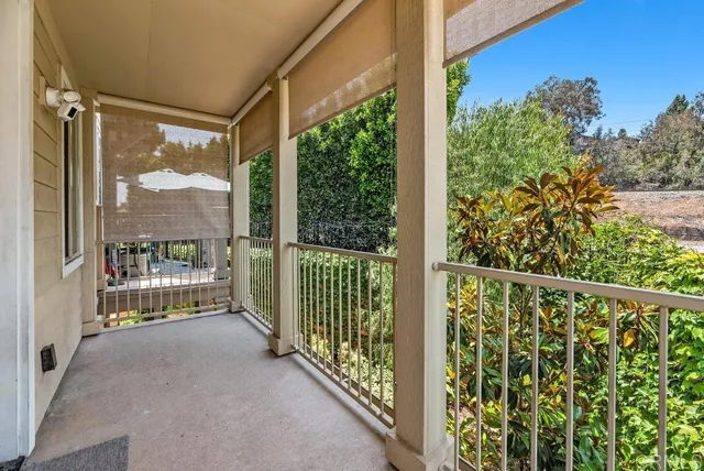 a view of a city from a balcony