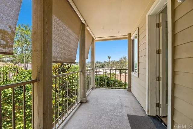 a view of a balcony