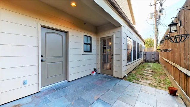 a view of a house with a large window