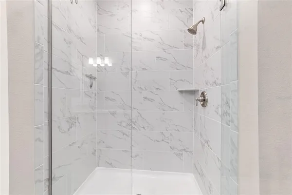 a view of a lake with a yard