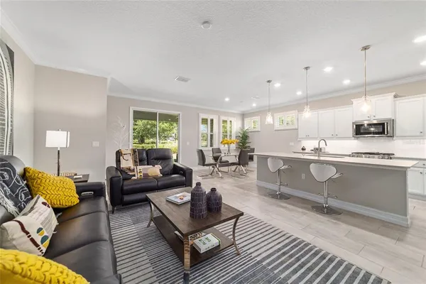 a view of a swimming pool and a yard