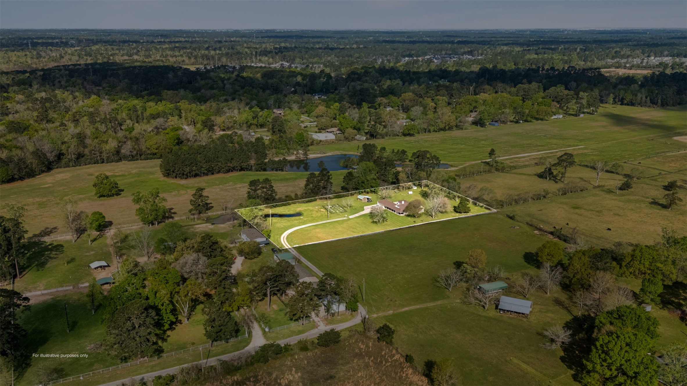 26515 Dobbin-Huffsmith Road Magnolia, TX 77354 - Photo 41 of 47 an aerial view of a house with a lake view