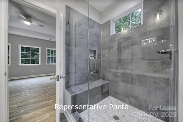 a bathroom with a shower