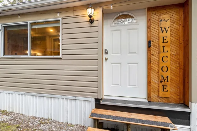 a front view of a house with a entryway