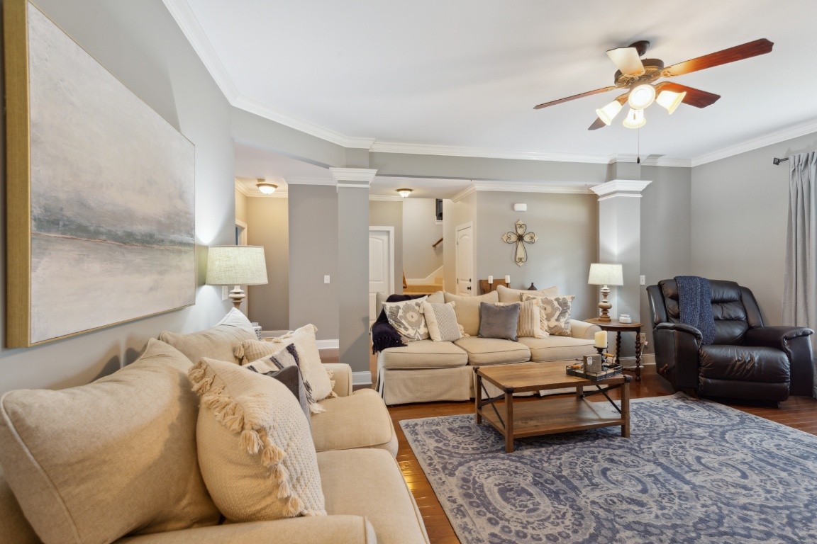 52 Abbey Road Lebanon, TN 37090 - Photo 5 of 40 a living room with furniture and a chandelier