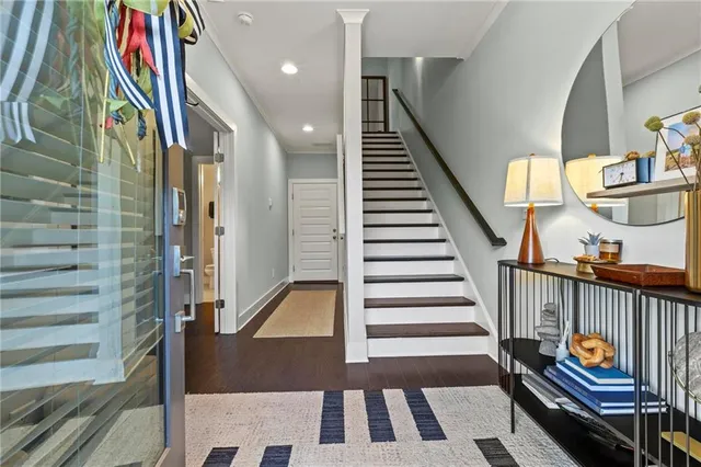 a view of entryway with a front door