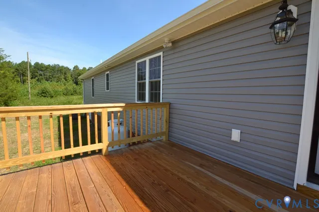 a view of a wooden deck