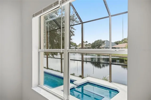 a view of a garage with stairs