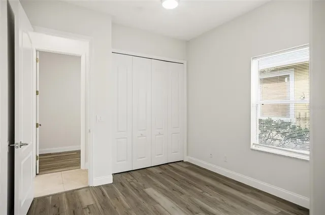 a view of a lake with a city view