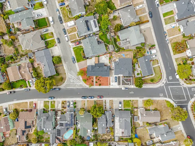 an aerial view of multiple house